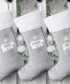 Baby Polar Bear Luxury Silver Grey Stocking