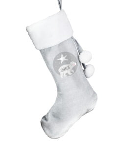 Baby Polar Bear Luxury Silver Grey Stocking