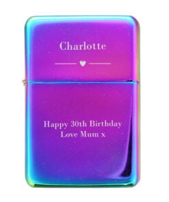 Personalised Decorative Heart Rainbow Lighter