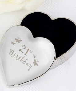 21st Butterflies Heart Trinket Box