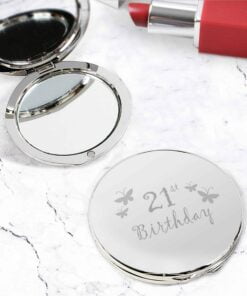21st Butterfly Round Compact Mirror