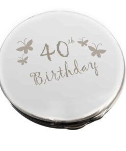 40th Butterfly Round Compact Mirror