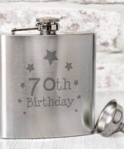 70th Birthday Hip Flask