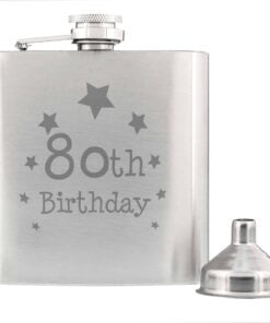 80th Birthday Hip Flask