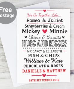 Personalised We Go Together Like.... Card