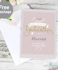 Personalised I Am Glad... Godmother Card