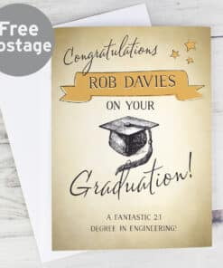 Personalised Gold Star Graduation Card