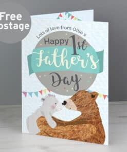 Personalised 1st Father's Day Daddy Bear Card