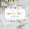 Personalised Gold Floral Watercolour Card