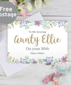 Personalised Gold Floral Watercolour Card