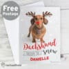 Personalised Rachael Hale Christmas Dachshund Through the Snow Card