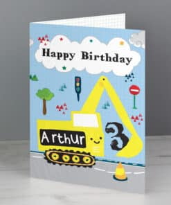 Personalised Digger Birthday Card