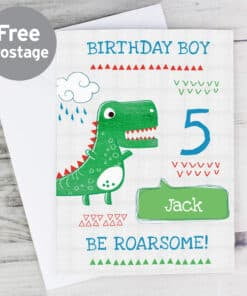 Personalised 'Be Roarsome' Dinosaur Card