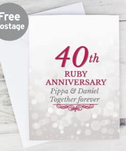 Personalised 40th Ruby Anniversary Card