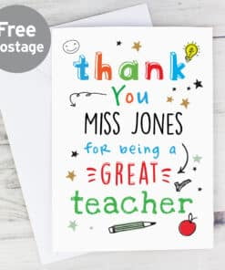 Personalised Thank You Teacher Card