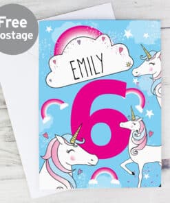 Personalised Unicorn Birthday Card