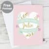 Personalised Floral Heart Card