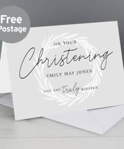 Personalised 'Truly Blessed' Christening Card