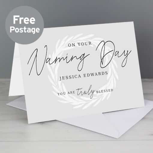 Personalised Truly Blessed Naming Day Card