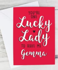 Personalised You're One Lucky Lady Card