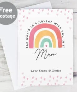 Personalised You Make The World Brighter Rainbow Card