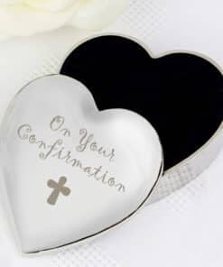 Confirmation Cross Heart Trinket Box