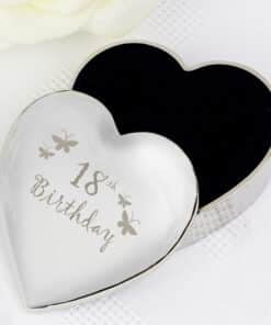 18th Butterflies Heart Trinket Box