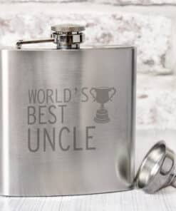 Worlds Best Uncle Hip Flask