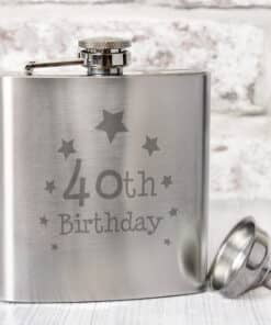 40th Birthday Hip Flask