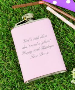 Personalised Pink Hip Flask