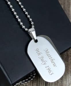 Personalised Stainless Steel Dog Tag Necklace