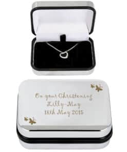 Personalised Butterfly Heart Necklace and Box