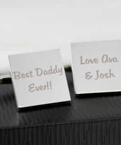 Personalised Any Message Square Cufflinks - 2 lines