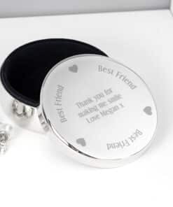 Personalised Best Friend Round Trinket Box