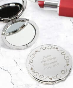 Personalised Ornate Swirl Compact Mirror