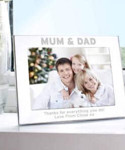 Personalised Silver 7x5 Mum & Dad Photo Frame