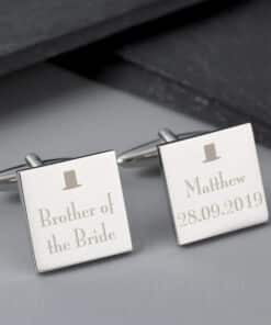 Personalised Decorative Wedding Any Role Square Cufflinks