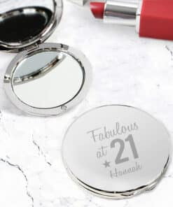 Personalised Fabulous Birthday Big Age Compact Mirror
