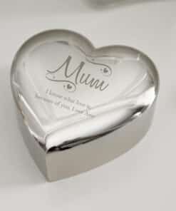 Personalised Mum Swirls & Hearts Trinket Box
