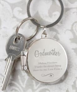Personalised Swirls & Hearts Photo Keyring