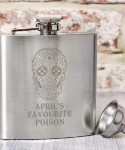 Personalised Sugar Skull Hip Flask