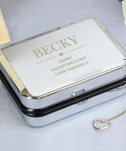 Personalised Box and Heart Necklace