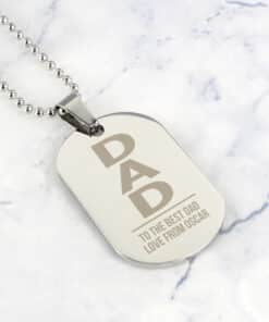Personalised Dad Stainless Steel Dog Tag Necklace