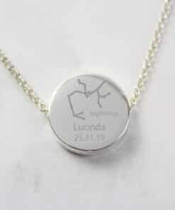 Personalised Sagittarius Zodiac Star Sign Silver Tone Necklace (November 22nd - December 21st)