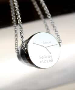 Personalised Cancer Zodiac Star Sign Silver Tone Necklace (21st June - 22nd July)