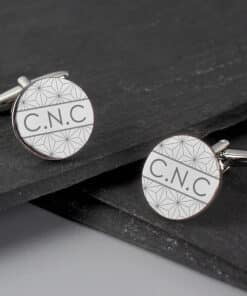 Personalised Geometric Round Cufflinks