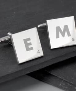 Personalised Initials and Age Square Cufflinks