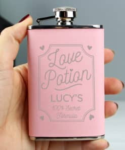 Personalised Love Potion Pink Hip Flask