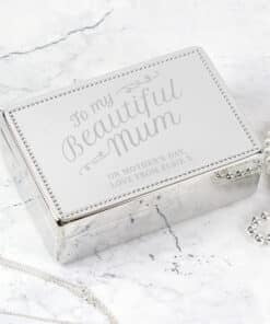 Personalised Beautiful Mum Rectangular Jewellery Box