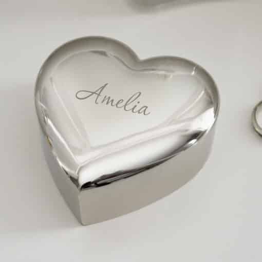 Personalised Name Only Heart Trinket Box